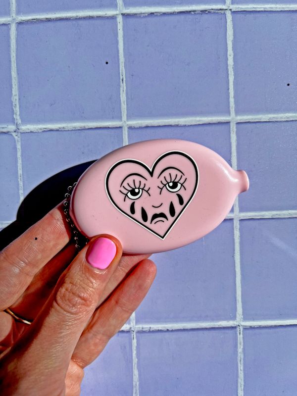 Crying Heart Coin Pouch Keychain