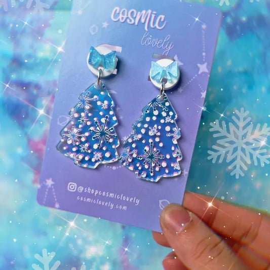 Iridescent Winter Tree Earrings