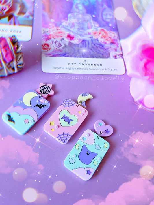 Spiderweb Tarot Card Earrings