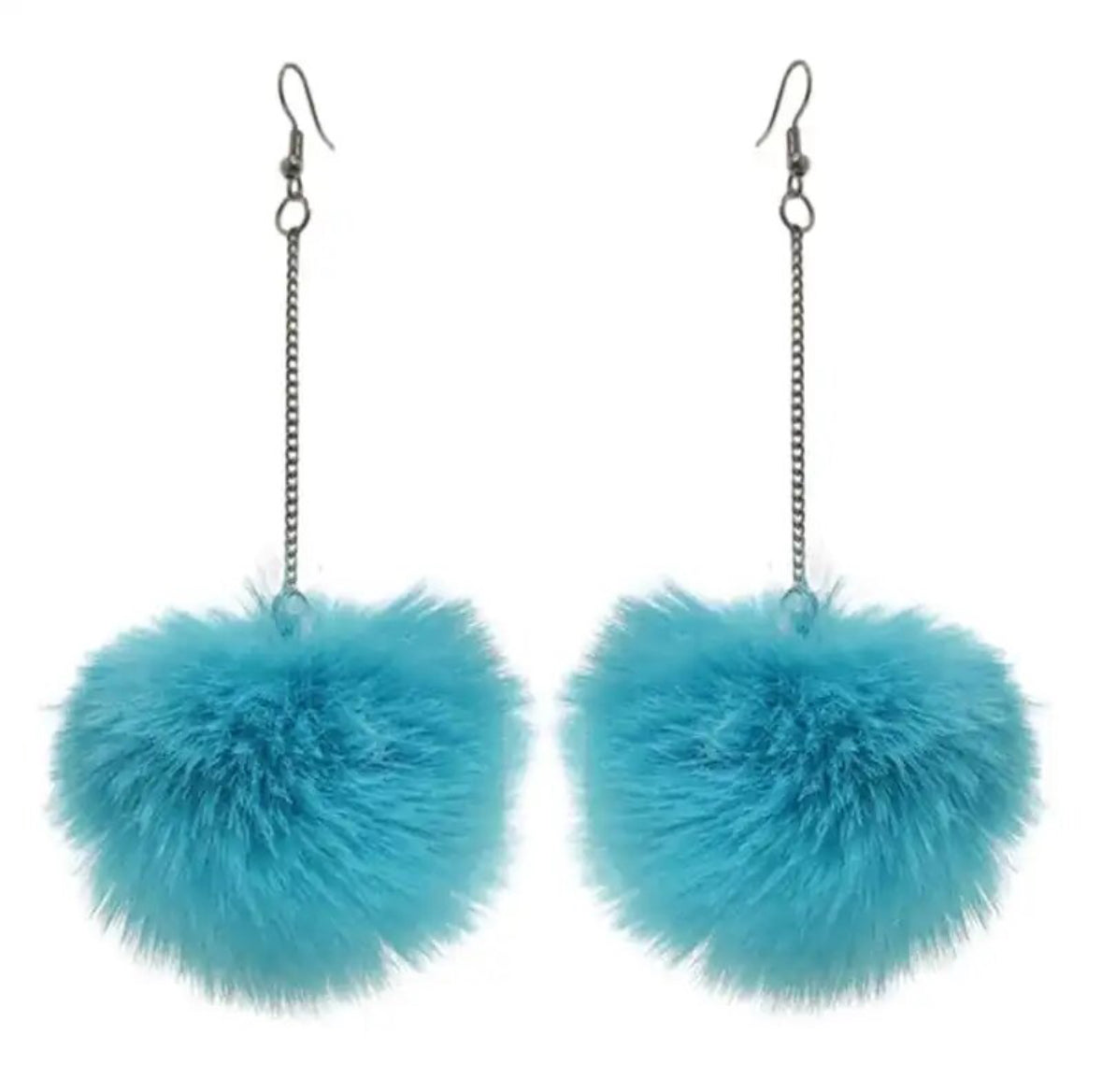 Faux Fur Pom-Pom Earrings (Choose Your Color)