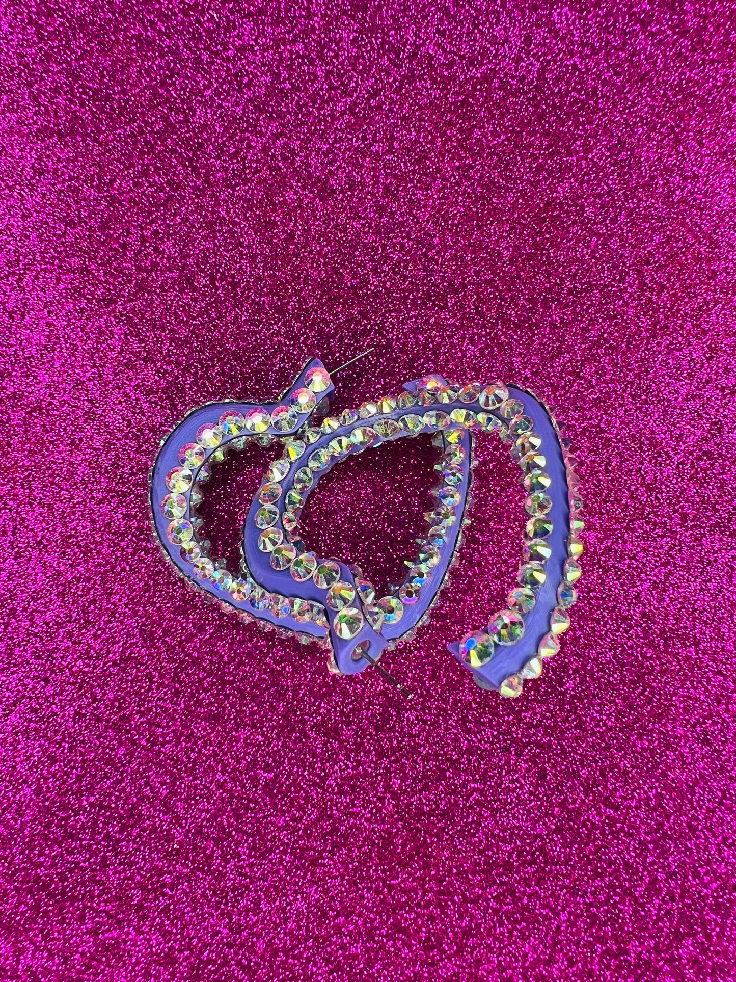 Full Glitz Heart Hoop Earrings