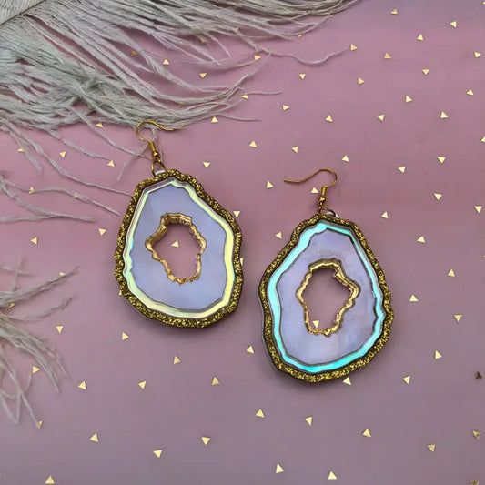 Marble Geode Earrings