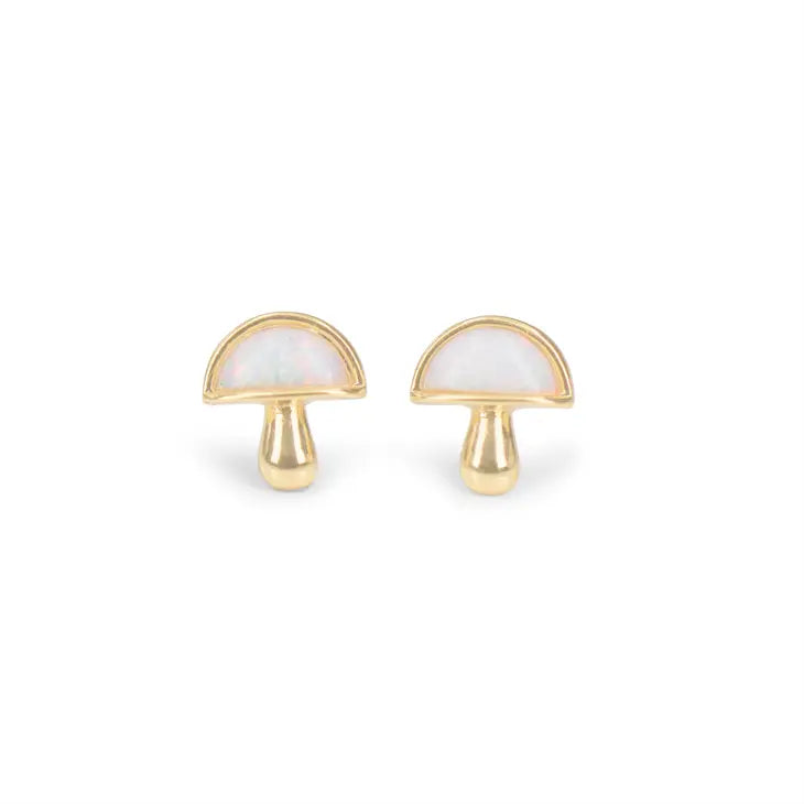 Opal Mushroom Earrings