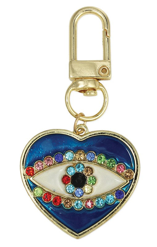 Evil Eye Heart Keychain