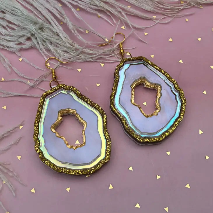 Marble Geode Earrings