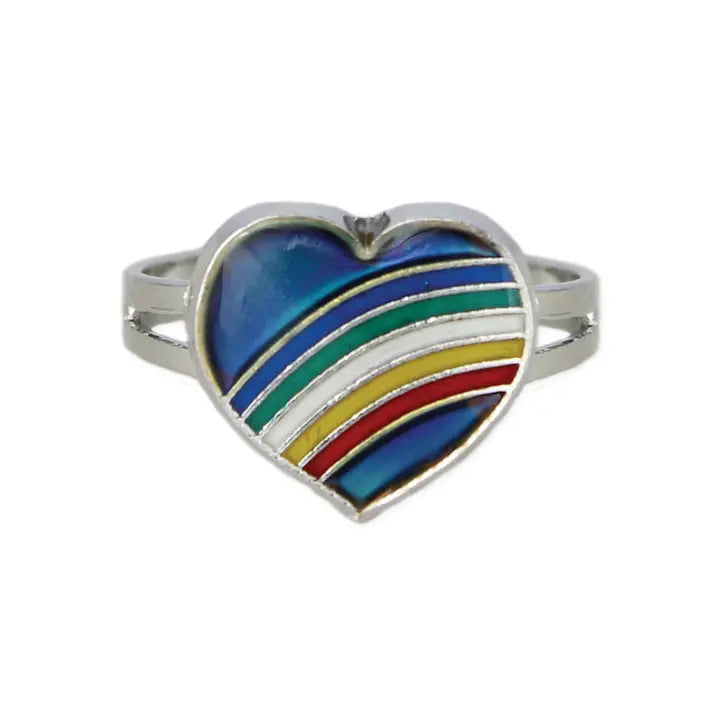 Rainbow Heart Mood Ring