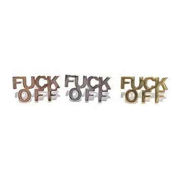 "Fuck Off" Rose Gold Earrings