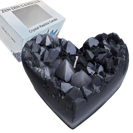 Geode Heart Crystal Candle