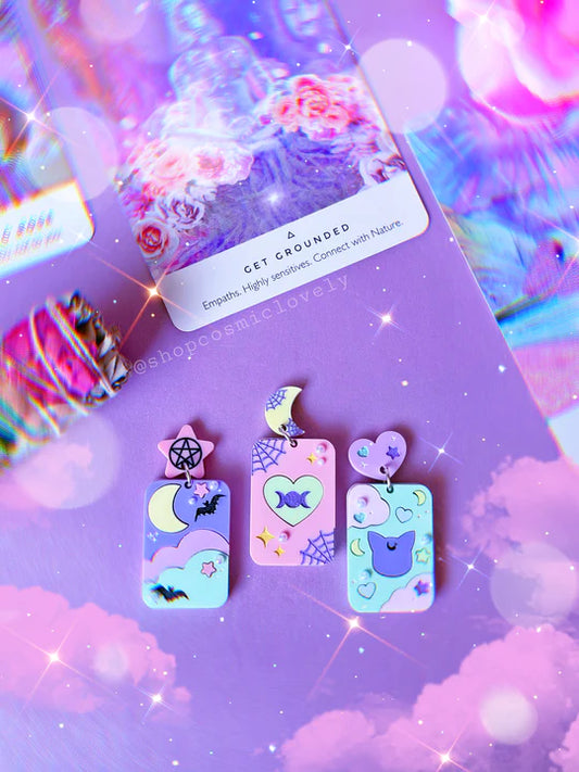 Spiderweb Tarot Card Earrings