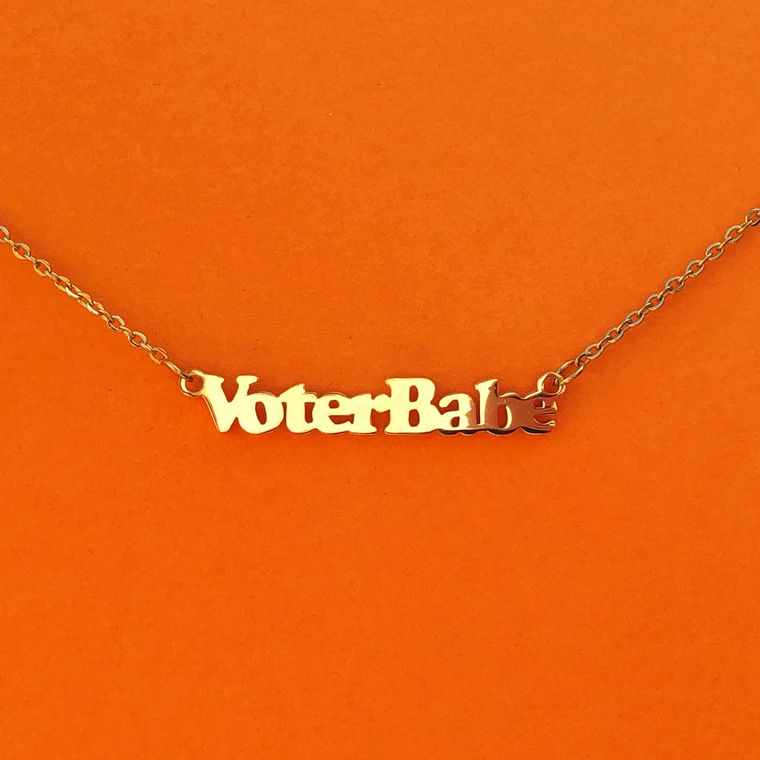 "VoterBabe" 18k Gold Plated Necklace